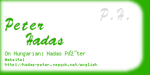 peter hadas business card